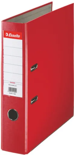 Esselte Biblioraft A4, plastifiat PP, margine metalica, 75 mm, Esselte Economy - rosu