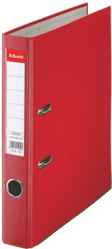 Esselte Biblioraft A4, plastifiat PP, margine metalica, 50 mm, Esselte Economy - rosu