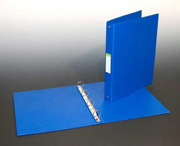 Aurora Caiet mecanic 4 inele - D25mm, coperti carton plastifiat PVC, A4, Aurora - albastru