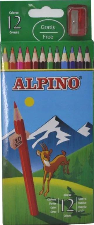Alpino Creioane colorate, cutie carton, 12 culori/set, Alpino