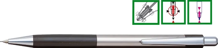 Penac Creion mecanic metalic Penac Pepe, rubber grip, 0.5mm, varf metalic - accesorii negre