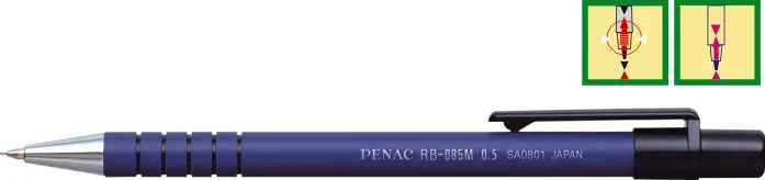 Penac Creion mecanic Penac RB-085M, rubber grip, 0.7mm, con si varf metalic - corp albastru