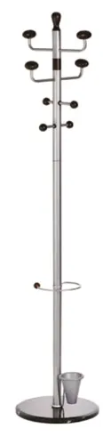 Alco Cuier metalic argintiu cu accesorii negre, 180/38cm, Alco