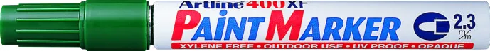 Artline Marker cu vopsea Artline 400XF, corp metalic, varf rotund 2.3mm - verde