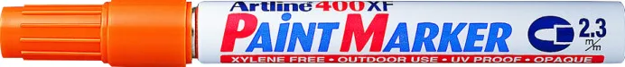 Artline Marker cu vopsea Artline 400XF, corp metalic, varf rotund 2.3mm - portocaliu