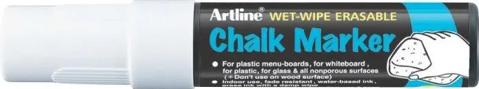 Artline Marker cu creta Artline, pentru table de scris, varf 12.0mm - alb