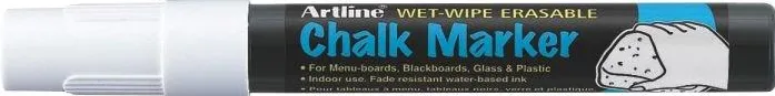Artline Marker cu creta Artline, pentru table de scris, varf 4.0mm - alb