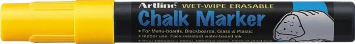 Artline Marker cu creta Artline, pentru table de scris, varf 4.0mm - galben