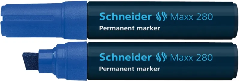 Schneider Permanent marker Schneider Maxx 280, varf tesit 4+12mm - albastru