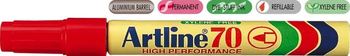 Artline Permanent marker Artline 70, corp metalic, varf rotund 1.5mm - rosu