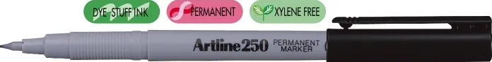 Artline Permanent marker Artline 250, corp plastic, varf rotund 0.4mm - negru