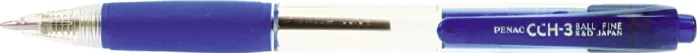 Penac Pix Penac CCH-3, cu mecanism, rubber grip, 0.7mm, corp transparent - scriere albastra