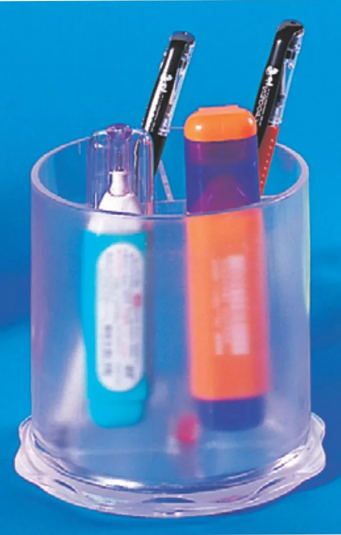 Kejea Suport plastic pentru instrumente de scris, cilindric, 97 x 104mm, KEJEA - transparent mat