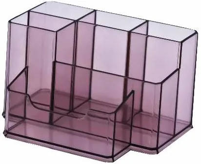 Kejea Suport plastic pentru accesorii de birou, 6 compartimente, 105 x 85mm, KEJEA - fumuriu