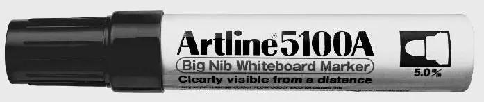 Artline Marker pentru tabla de scris ARTLINE 5100A, corp metalic, varf rotund 5.0mm - negru
