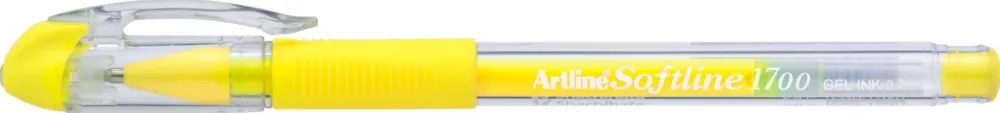 Artline Pix cu gel ARTLINE Softline 1700, rubber grip, varf 0.7mm - galben fluorescent