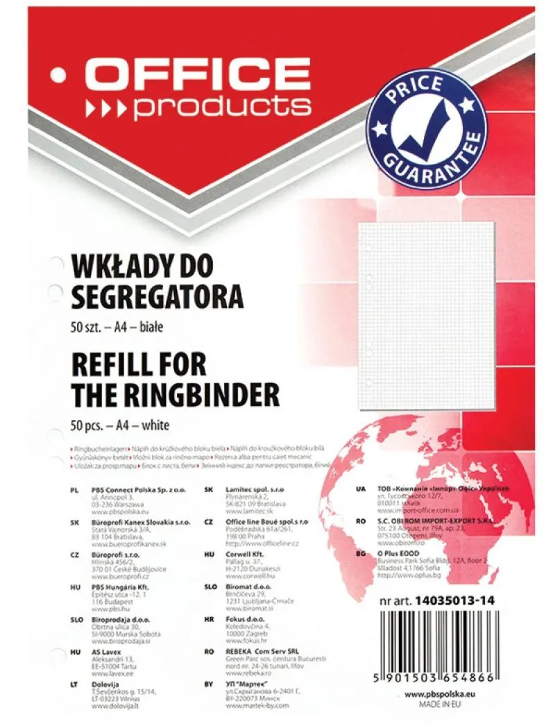 Office Products Rezerva A4 pentru caiet mecanic, 50 file/top, Office Products - matematica