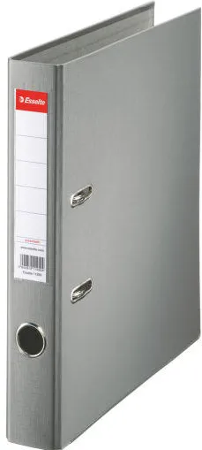 Esselte Biblioraft A4, plastifiat PP, margine metalica, 50 mm, ESSELTE Economy - gri