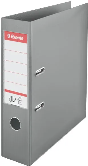 Esselte Biblioraft A4, plastifiat PP/PP, margine metalica, 75 mm, ESSELTE No. 1 Power - gri