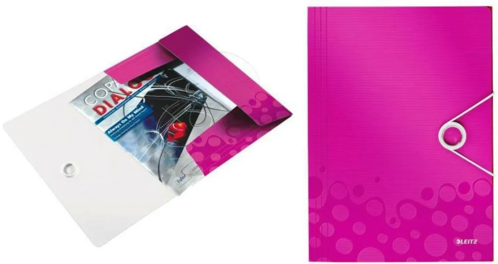Leitz Mapa cu elastic LEITZ Wow, plastic PP - roz metalizat