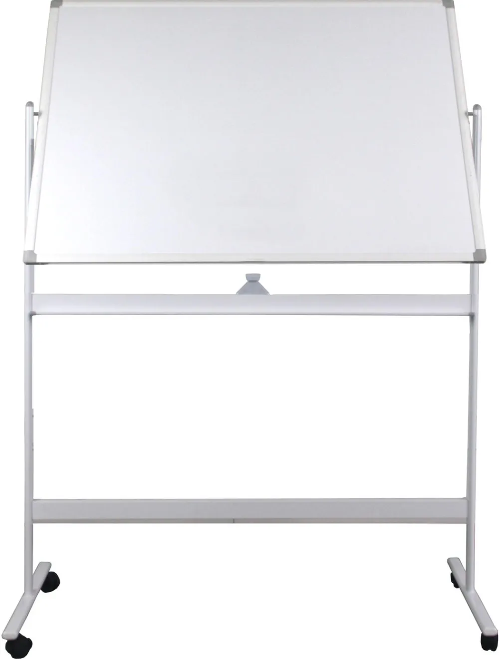 Sisteme afisare Optima Tabla alba magnetica, dubla fata, rotativa, 120 x 180 cm, pe stand mobil, profil aluminiu, Optima