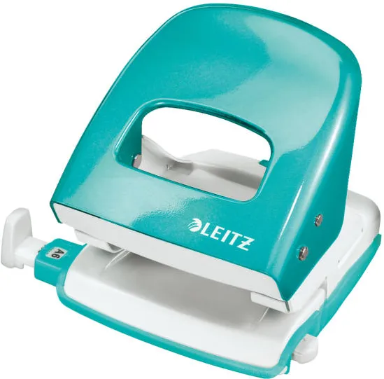 Leitz Perforator metalic, 30 coli, LEITZ 5008 - turcoaz metalizat