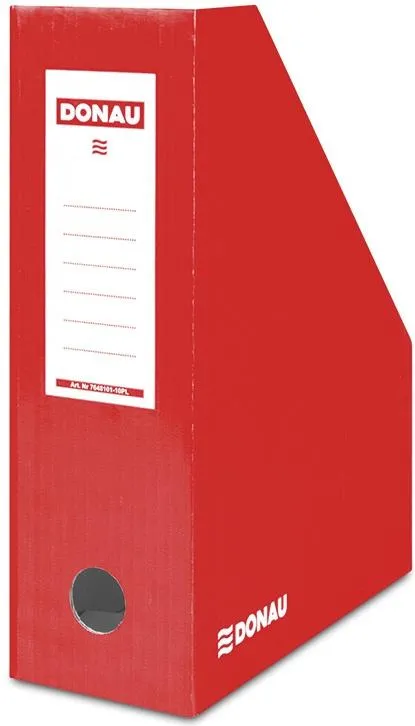 DONAU Suport vertical pentru cataloage, A4 - 10cm latime, din carton laminat, DONAU - rosu