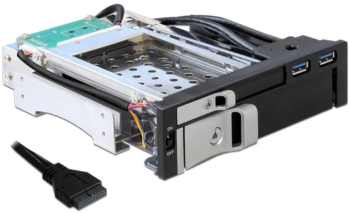 Rack DELOCK Delock 5.25 Mobile Rack for 1 x 2.5 + 1 x 3.5 SATA HDD + 2 x USB 3.0 ports