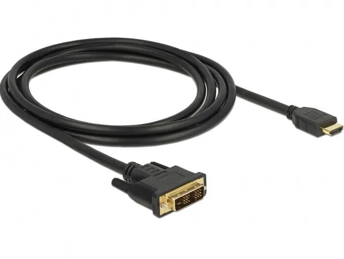 DELOCK DVI 18+1 tata > HDMI-A tata, de 2,0m, negru