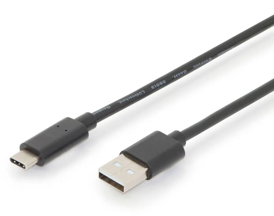 Assmann Cablu de conectare USB tip C, Assmann, Lungime 3m, Negru
