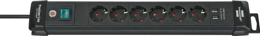 Prelungitor Brennenstuhl Premium-Line 6x sw. 3m USB