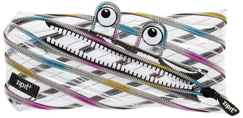 ZipIT Penar cu fermoar, Clear Monster - curcubeu