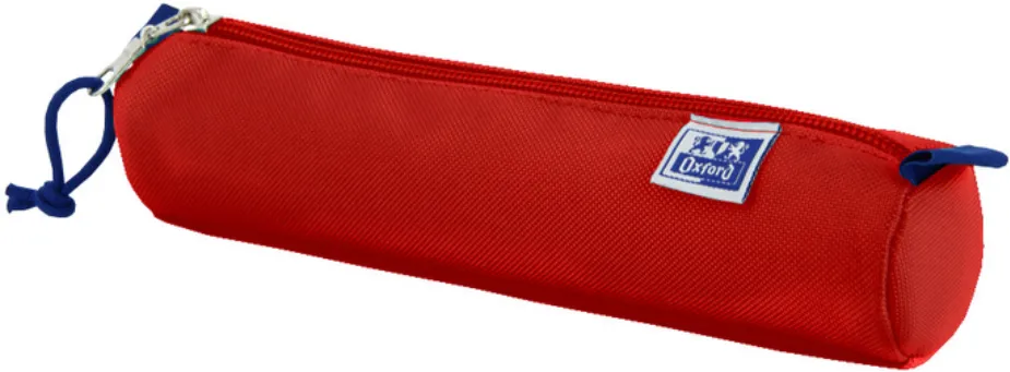Oxford Penar cilindric, neechipat, Kangoo, cu fermoar si elastic - rosu