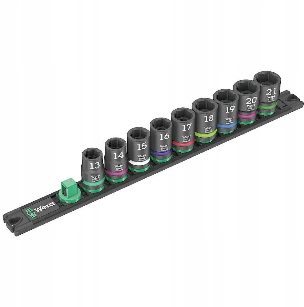 WERA Set Chei Tubulare Impact Wera Impaktor 1/2" 9 Bucati, Tehnologie Impaktor, Profil Hexagonal, Otel