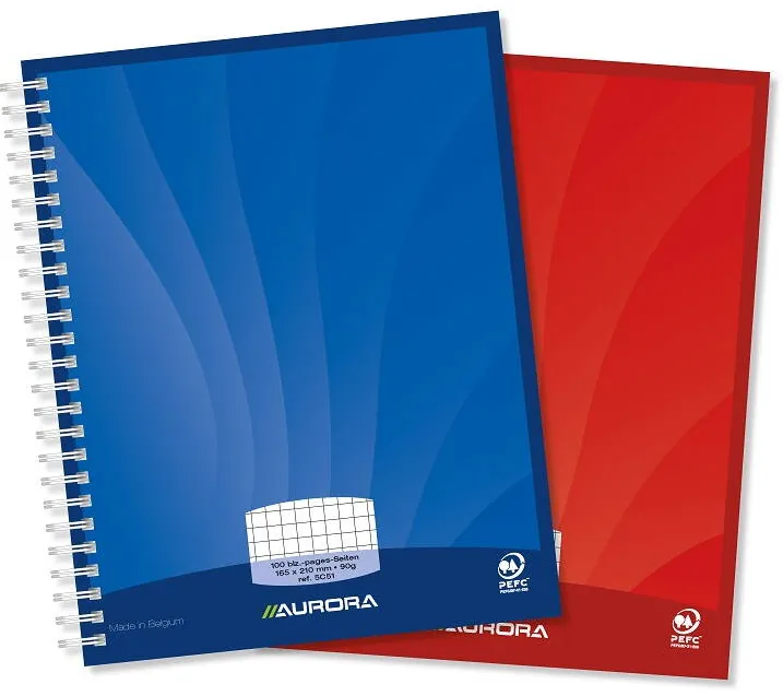 Aurora Caiet cu spirala, A5, 50 file - 90gsm, coperti carton, AURORA Mano - matematica