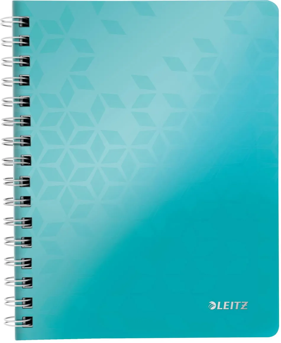Leitz Caiet de birou LEITZ WOW, PP, FSC, reciclabil, A5, 80 coli, cu spira, dictando, turcoaz