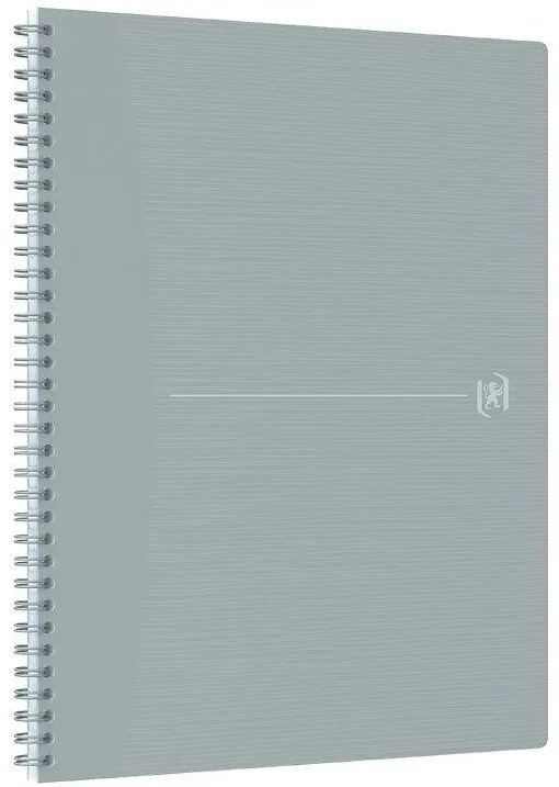 Oxford Caiet cu spirala, OXFORD Origins, A4+, 70 file-90gsm, Scribzee, coperta PP gri deschis - mate