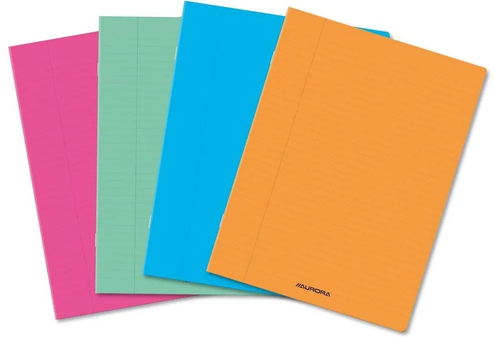 Aurora Caiet A5, 60 file - 80gsm, liniat stanga, coperta PP transparent color, AURORA - velin