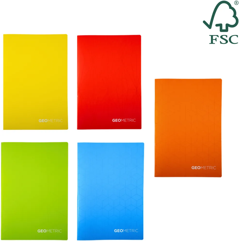 Caiete scolare import Caiet A4, 60 file, 80gsm, coperta carton 300gsm, design geometrics - dictando