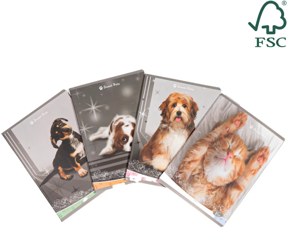 Caiete scolare import Caiet TIP2, 36 file, 80gsm, coperta carton 300gsm, design sweet pets