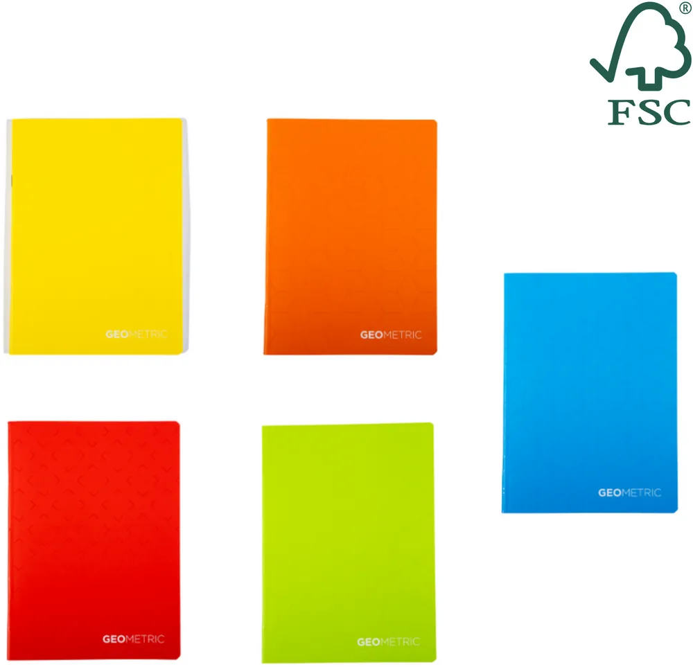 Caiete scolare import Caiet A5, 48 file, 80gsm, coperta carton 300gsm, design geometrics - matematica