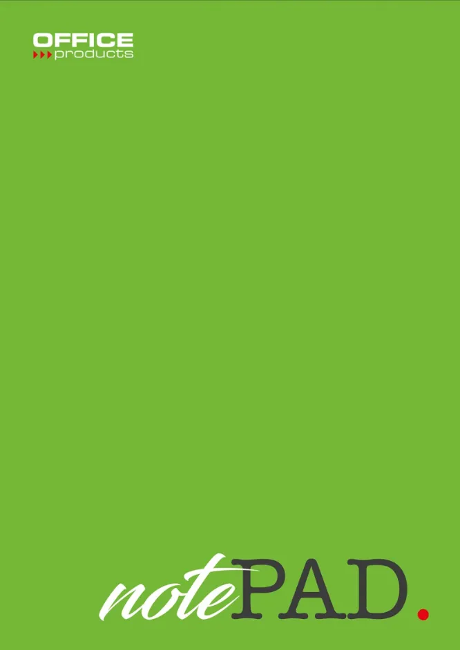 Office Products Blocnotes A4, 50 file - 60gsm, lipit pe latura mica, coperta verde, Office Products - matematica