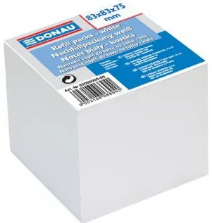 DONAU Rezerva cub hartie 83x83x75mm, DONAU - hartie culoare alba