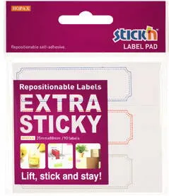 Hopax Etichete autoadezive 25 x 88 mm, 3 x 30 etichete/set Stick"n Extra sticky label - albe- chenar color
