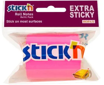 Hopax Rezerva notes autoadeziv in rola, pentru dispenser, 50 mm x 10 m, Stick"n - magenta neon