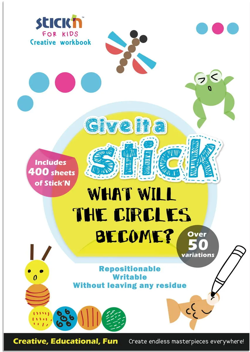 Hopax Carte creativa Stick"n Circle - cercuri neon asortate