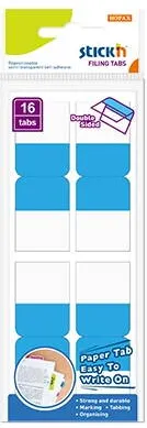 Hopax Film index autoadeziv cu tab din hartie, dubla fata, 25x72mm, 16 buc/set, Stick"n - culori asortate