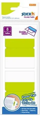 Hopax Film index autoadeziv cu tab din hartie, dubla fata, 51x72mm, 8 buc/set, Stick"n - culori asortate
