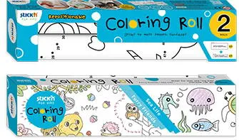 Hopax Set role autoadezive pentru colorat, 315x3550mm + 140x2440mm, Stick"n - Furry Friends/Sea Life