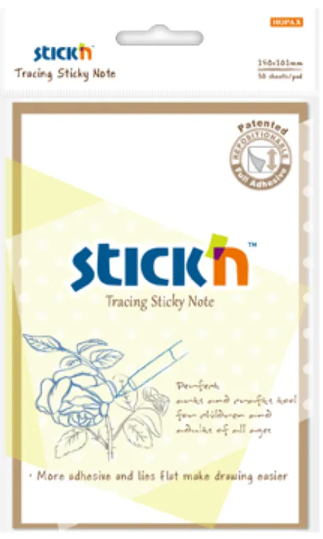 Hopax Notes autoadeziv transparent (calc) 101 x 152 mm, 30 file, Stick"n Tracing - transparent